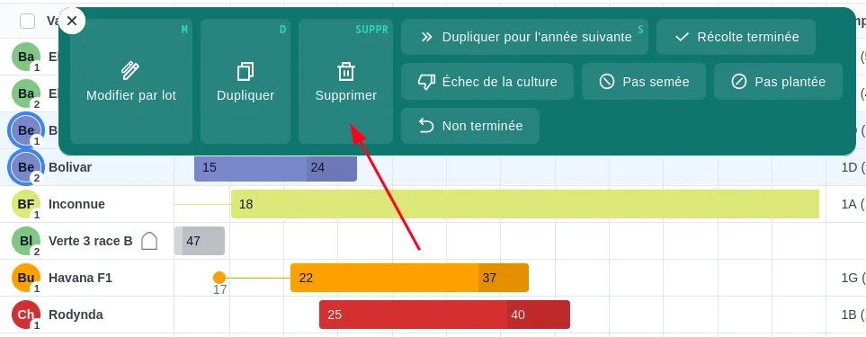 Suppression de séries