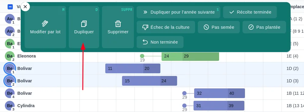 Duplication de séries