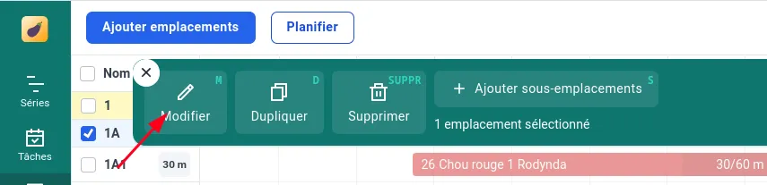 Barre d'action, bouton modifier emplacement
