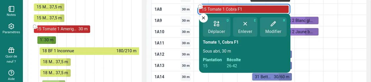 Bouton déplacer série