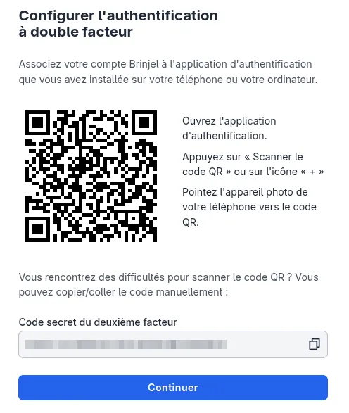 Bouton désactiver la 2FA