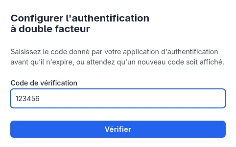 Bouton désactiver la 2FA