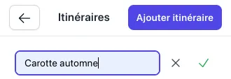 Ajout d'un itinéraire
