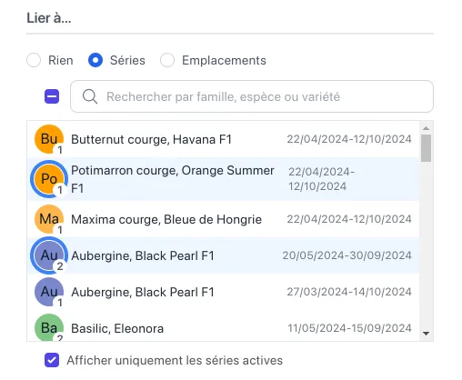 Ajout de séries, séries