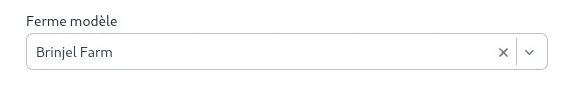 Formulaire de création de fermes de formation, champ ferme modèle